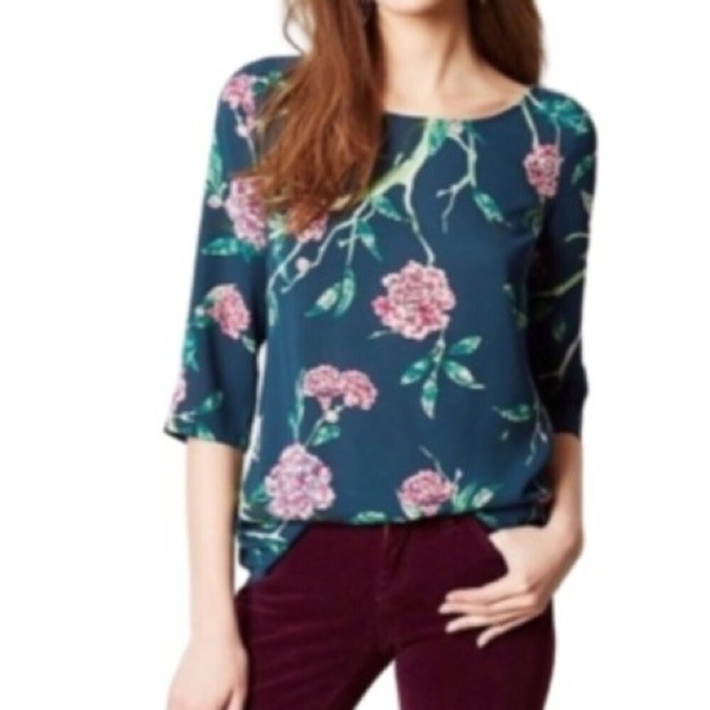 Anthropologie HD In Paris Eira Blouse Floral Size 0